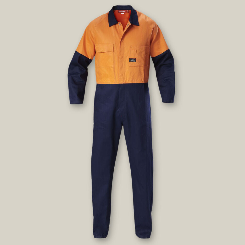 Hard Yakka Hi-Vis 2Tone Cotton Drill Coveralls