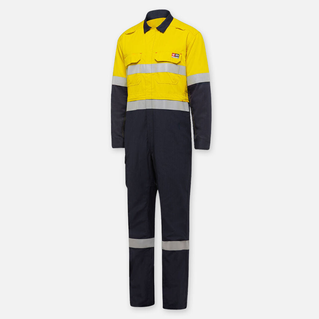 KingGee Shieldtec Fr Hi Vis 2Tone Coverall w Fr Tapes