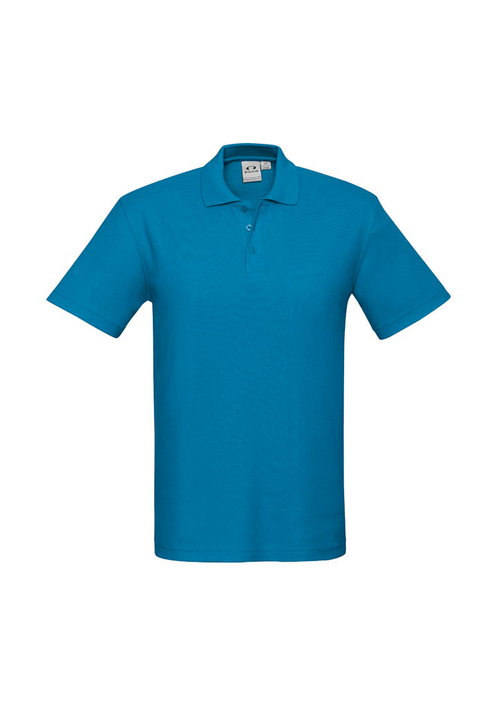 Image depicting a man in a Pique Knitted Flat Collar Men's Polo at a casual business meeting.