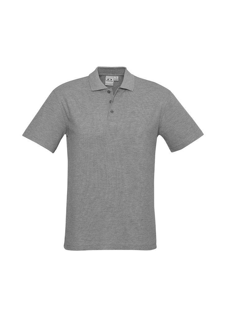 Image depicting a man in a Pique Knitted Flat Collar Men's Polo at a casual business meeting.