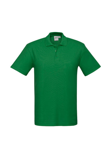 Image depicting a man in a Pique Knitted Flat Collar Men's Polo at a casual business meeting.