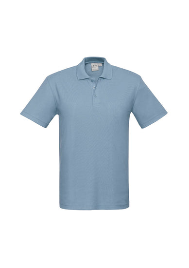 Image depicting a man in a Pique Knitted Flat Collar Men's Polo at a casual business meeting.