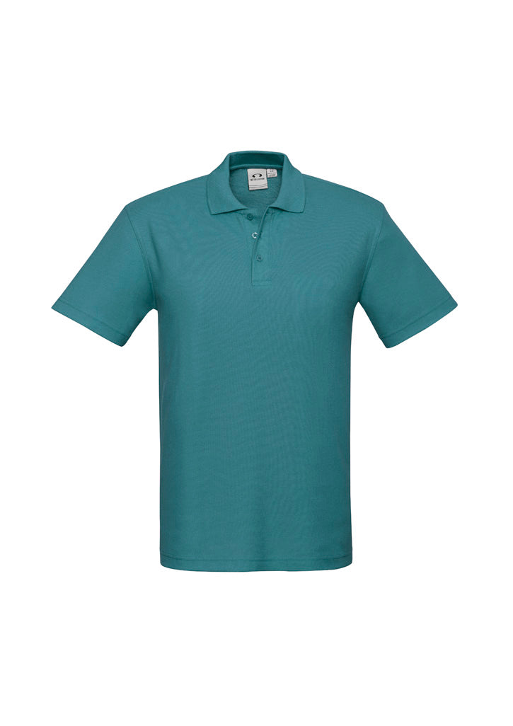 Image depicting a man in a Pique Knitted Flat Collar Men's Polo at a casual business meeting.
