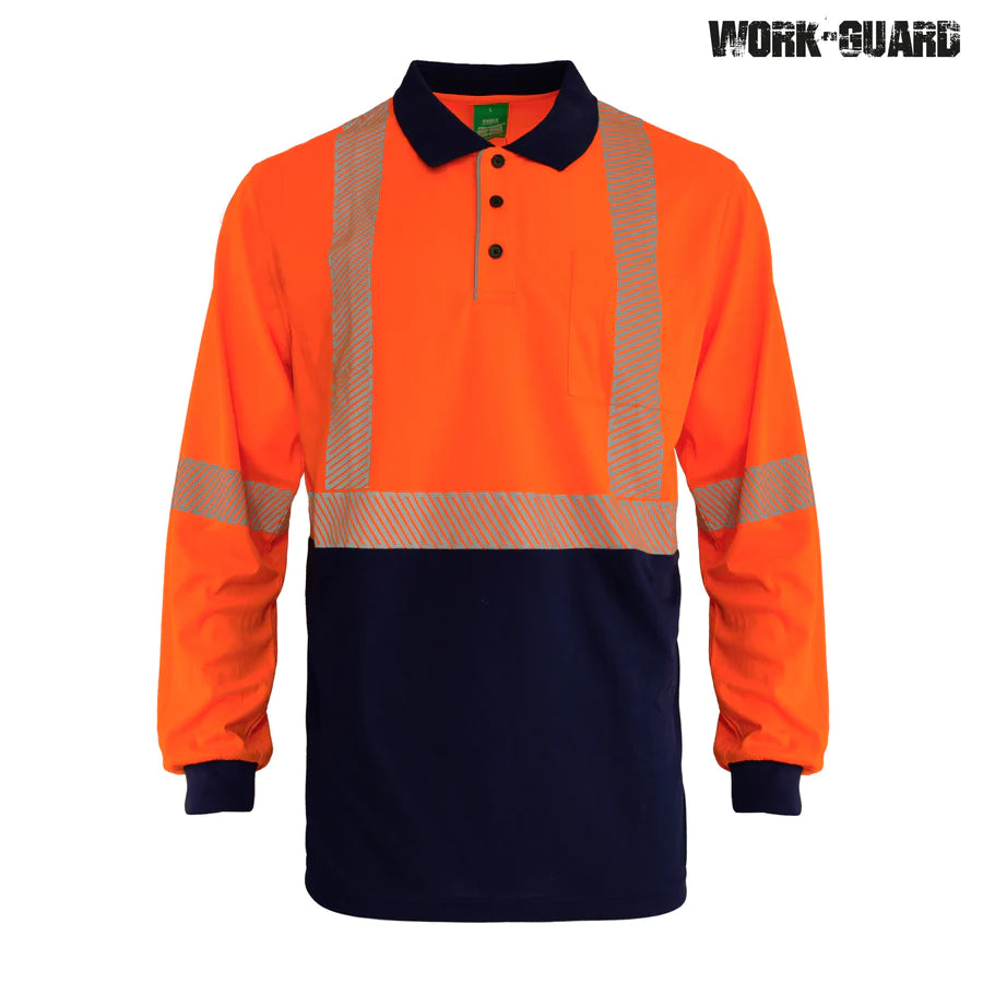 Workguard Recycled Hi Vis Long Sleeve Day/Night Polo