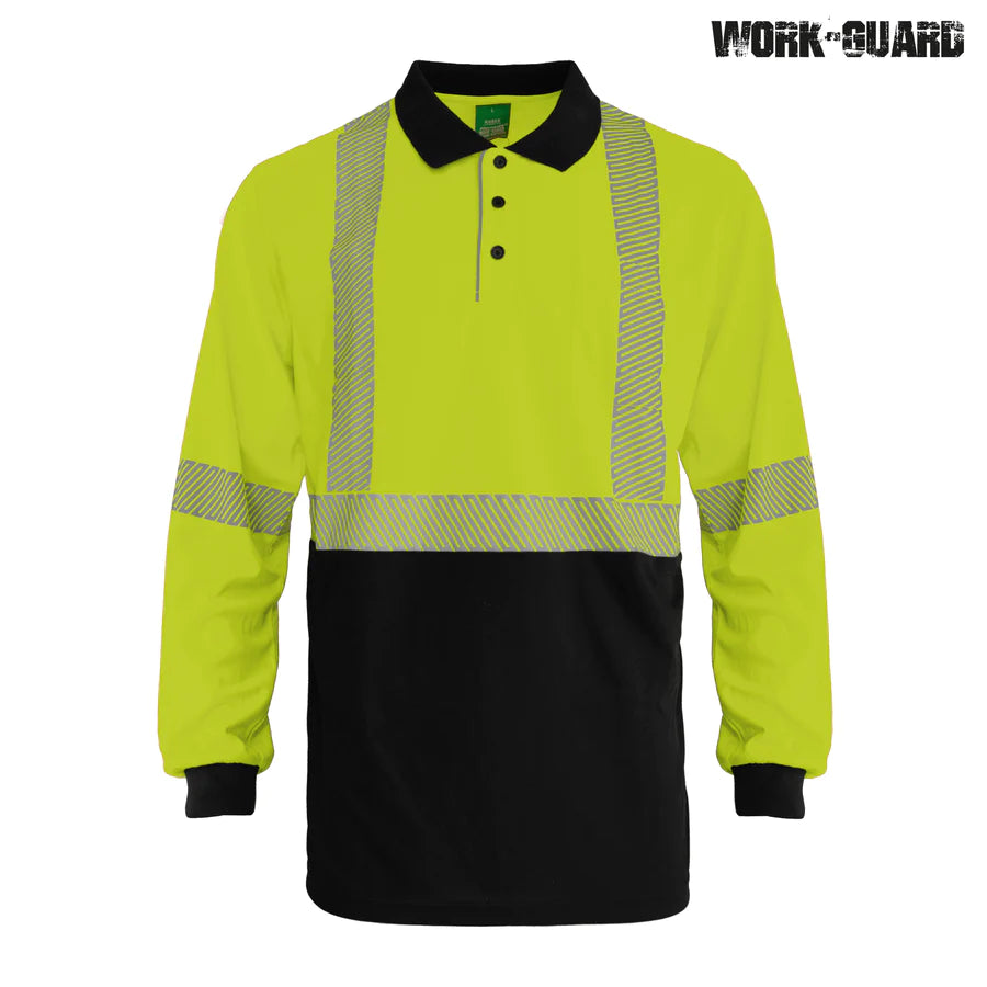 Workguard Recycled Hi Vis Long Sleeve Day/Night Polo