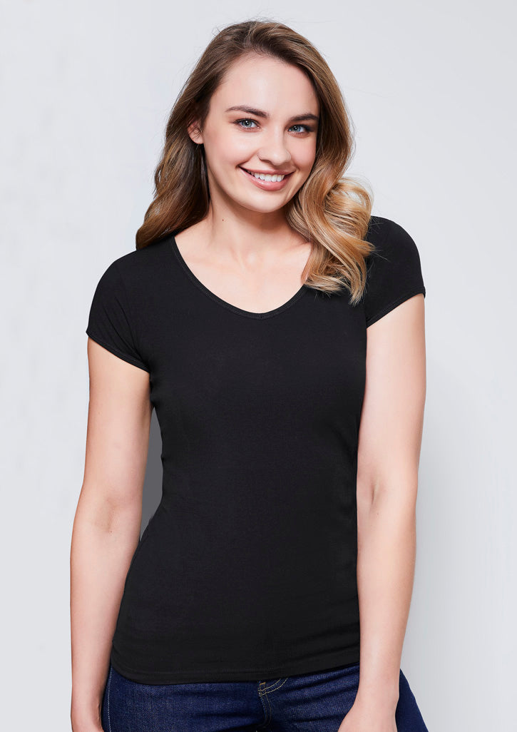 Zonar Fine Edged V-Neck Womens Tees