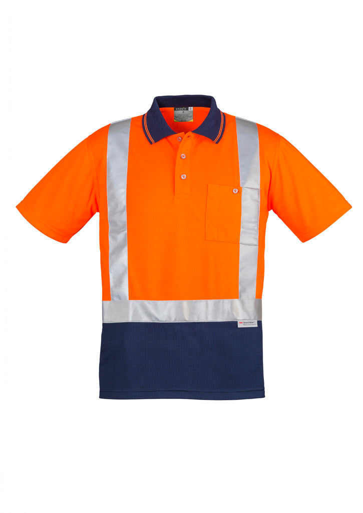 Mens Hi Vis Spliced S/S Polo - Shoulder Taped