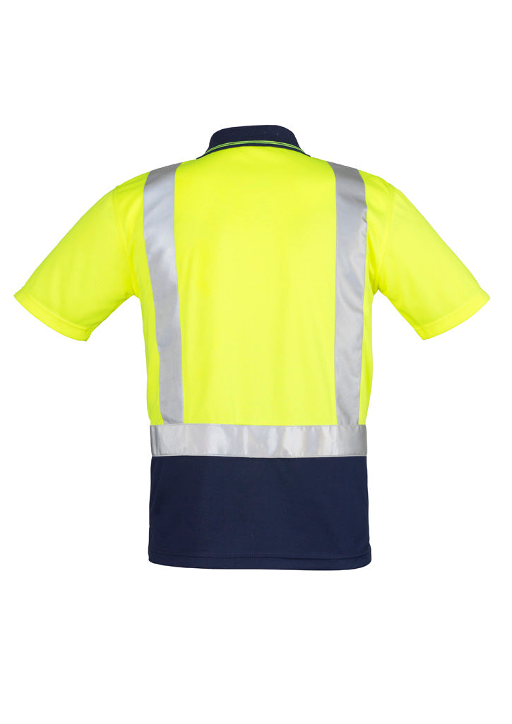 Mens Hi Vis Spliced S/S Polo - Shoulder Taped