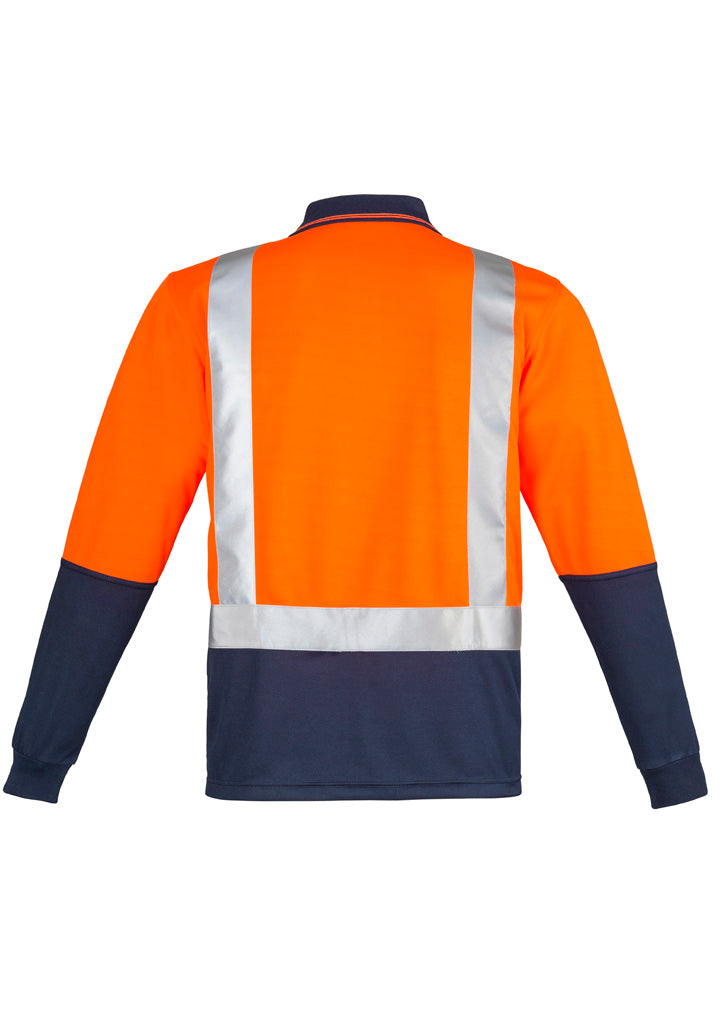 Mens Hi Vis Spliced L/S Polo - Shoulder Taped