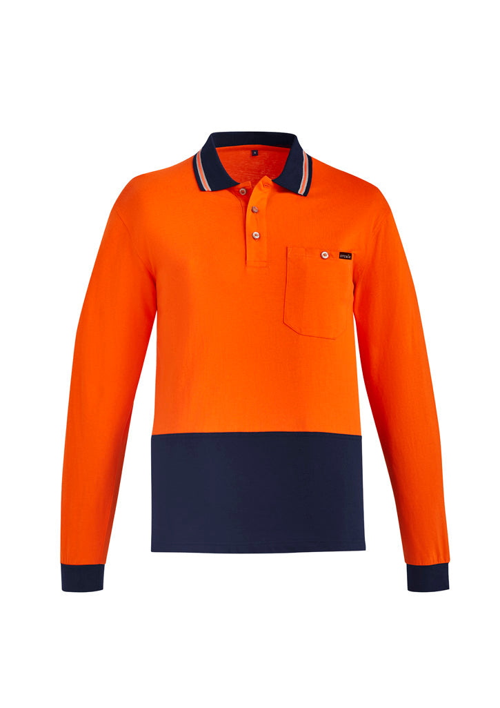 Mens Hi Vis Cotton L/S Polo
