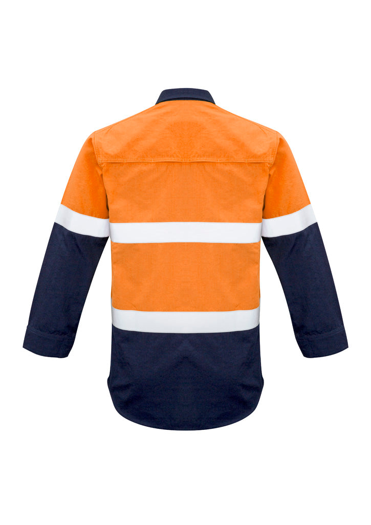 Mens Red Flame Hi Vis Shirt - Hoop Taped