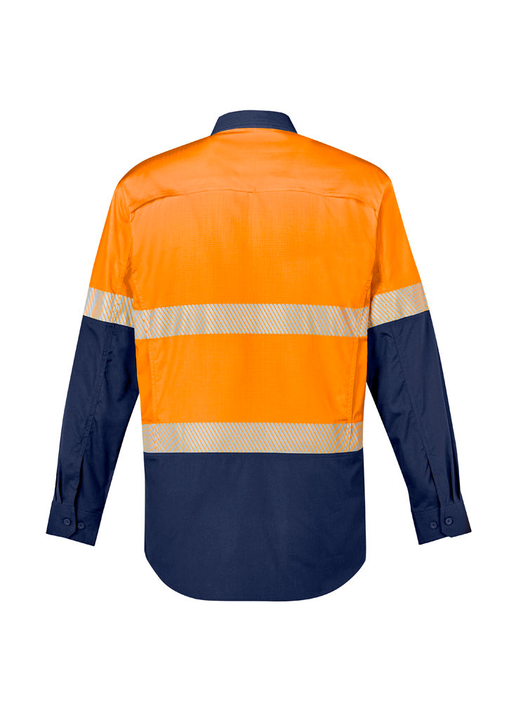 Mens Rugged Cooling Hi Vis Segmented Tape L/S Shirt