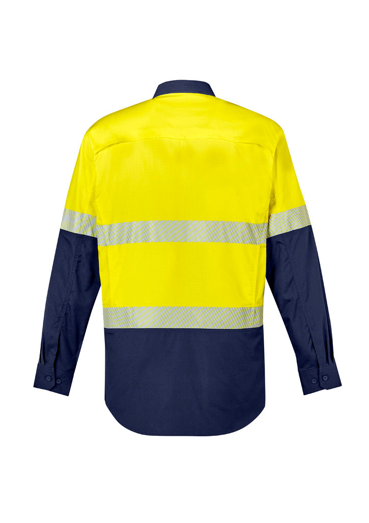 Mens Rugged Cooling Hi Vis Segmented Tape L/S Shirt