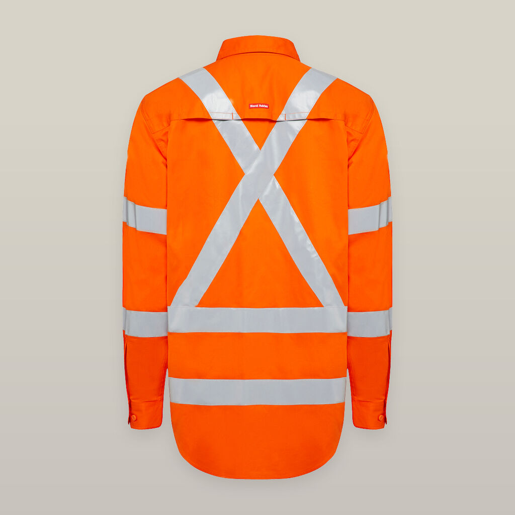 Hard Yakka Women's Biomotion Hi-Vis Taped L/S Cross Back