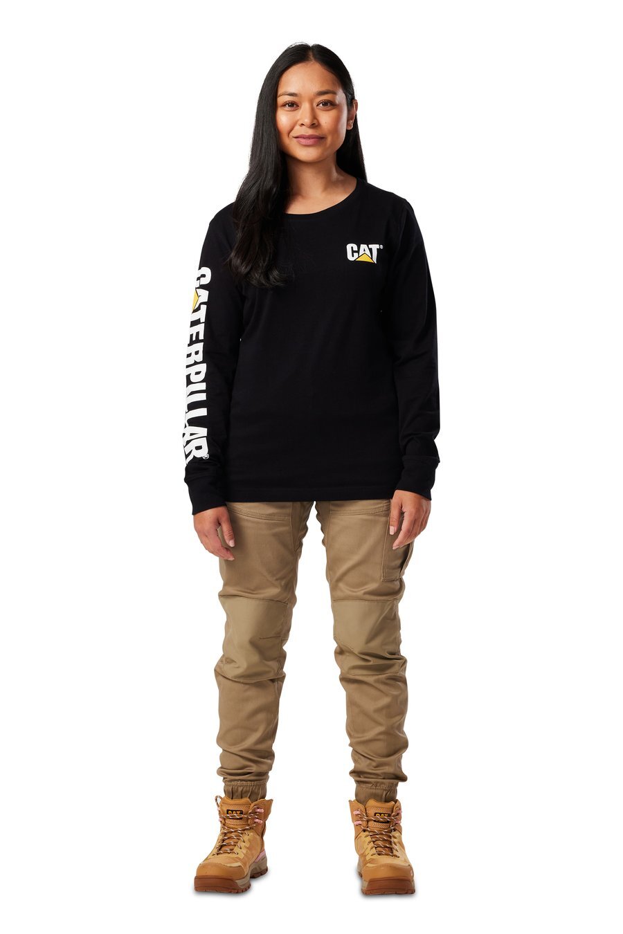 CAT Women's Trademark Banner L/S Tees