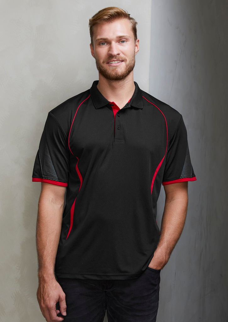 Image depicting a man wearing a Merina Polyester Men's Polo in an office environment.