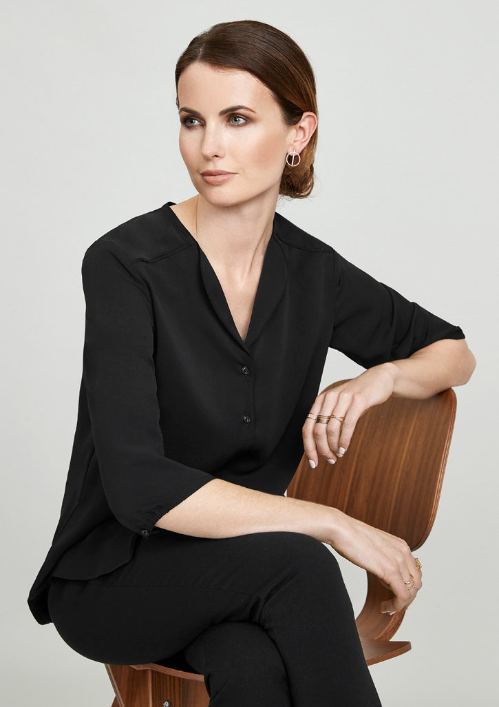 Lia Petal-Shaped Womens Longline Blouses