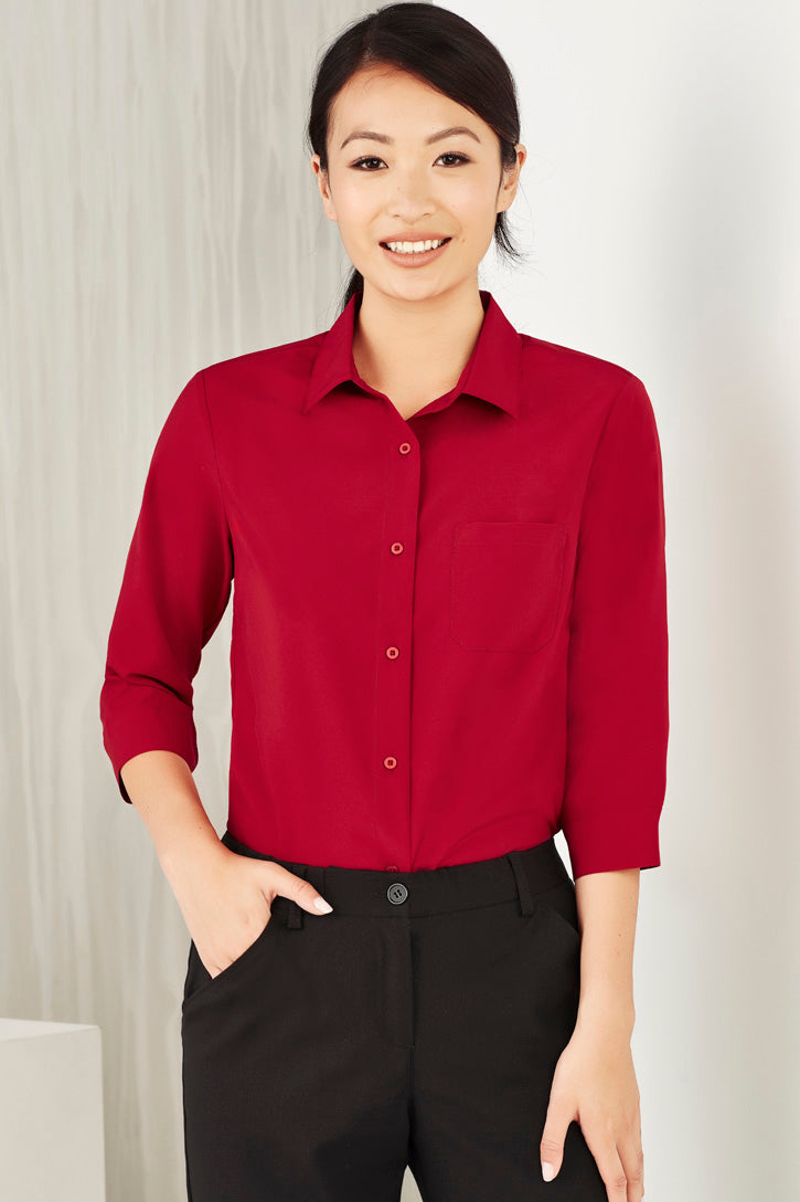 Florence Womens Plain 3/4 Sleeve Shirt
