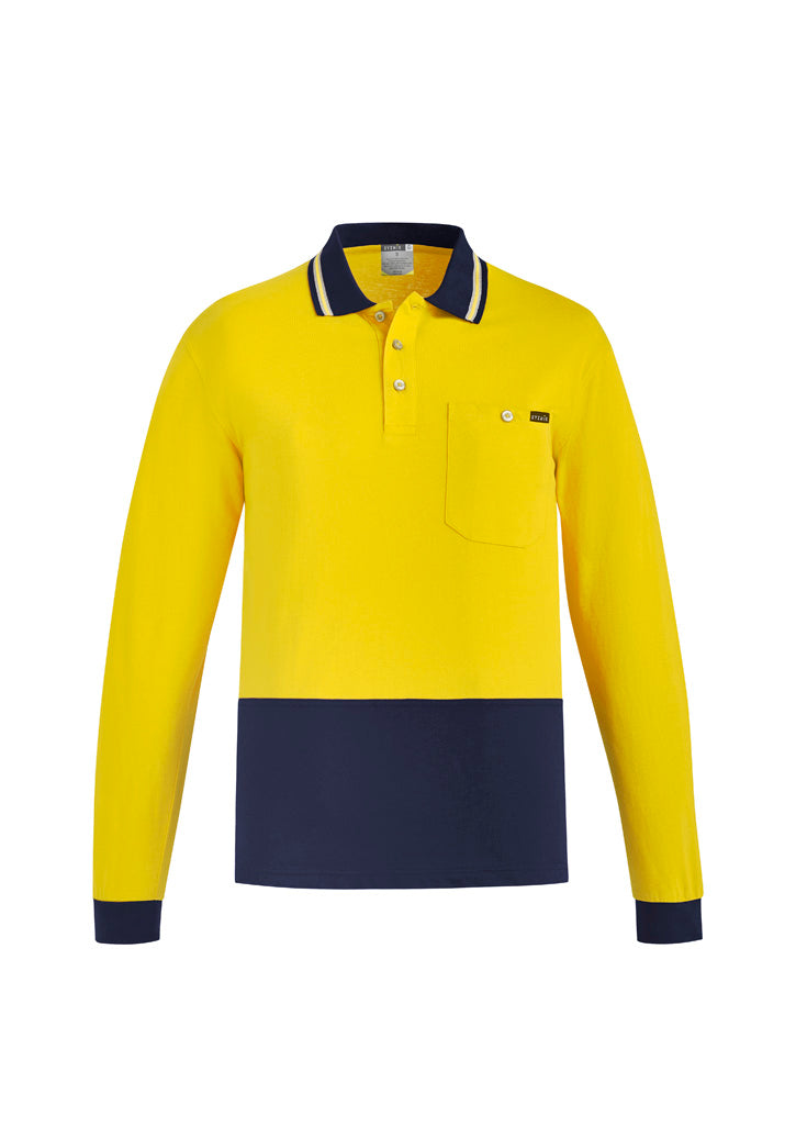 Mens Hi Vis Cotton L/S Polo