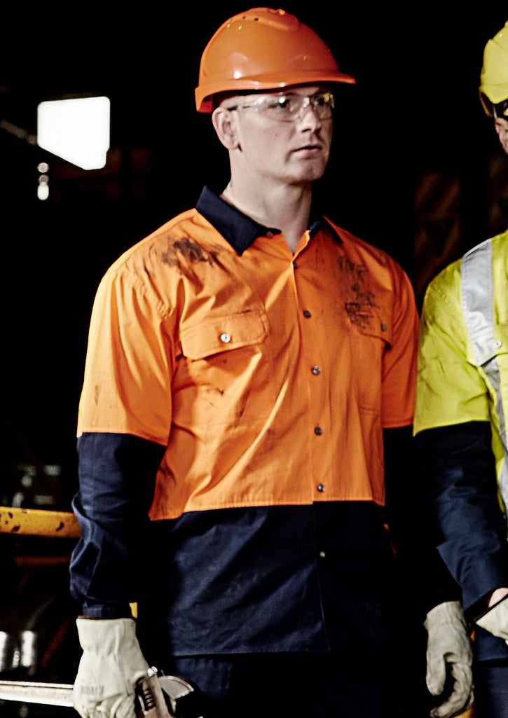 Mens Hi Vis Industrial L/S Shirt