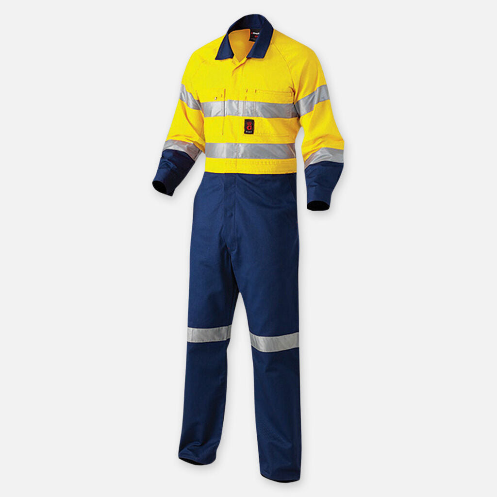 KingGee Originals Hi-Vis Reflective 2Tone Drill Work Overalls