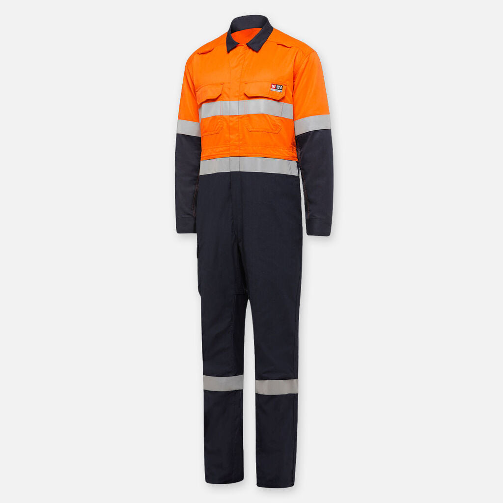 KingGee Shieldtec Fr Hi Vis 2Tone Coverall w Fr Tapes